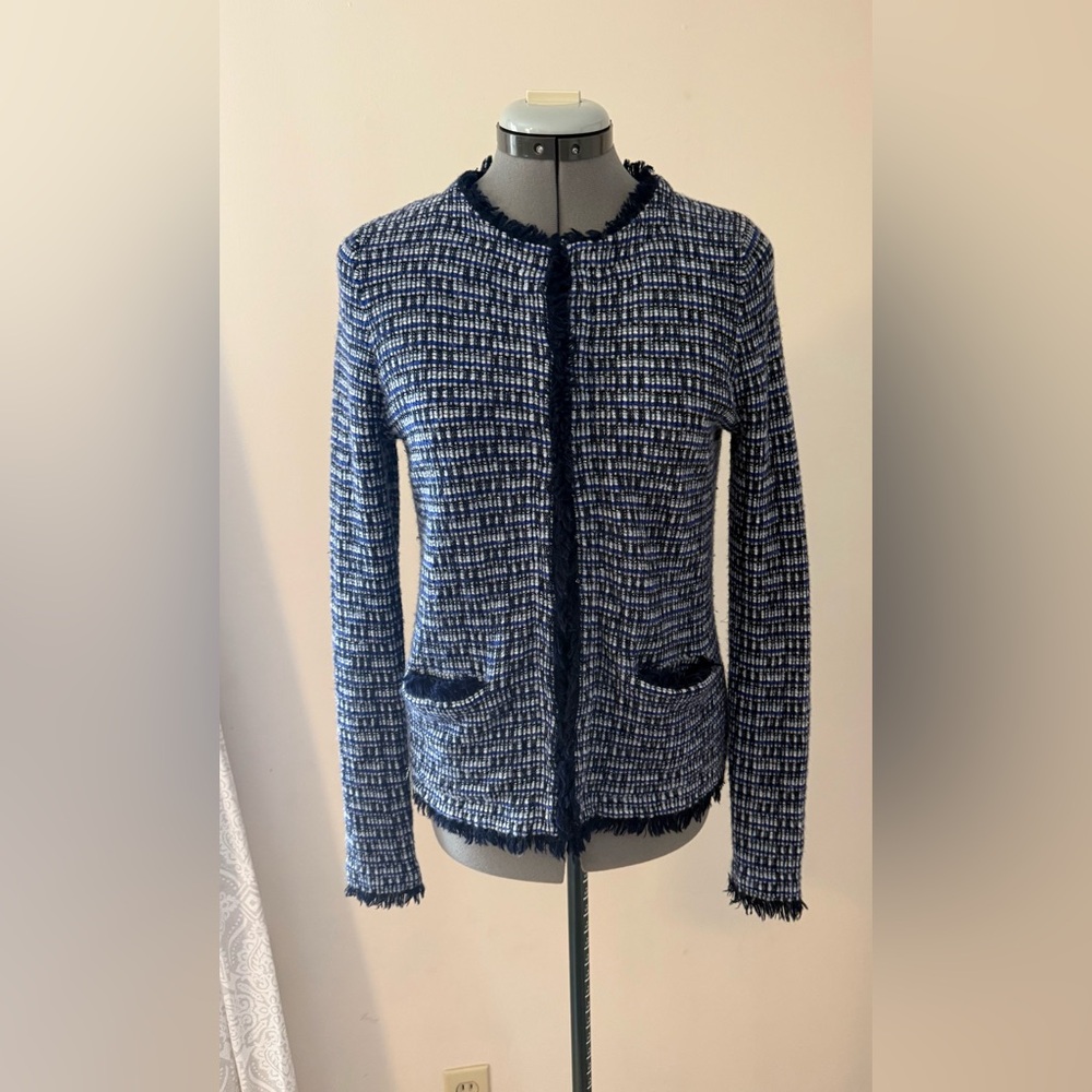 J. Crew Black and White Textured Blazer